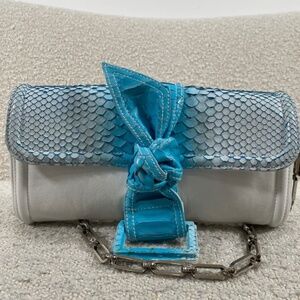 Authentic Pre-Owned Givenchy Blue White Python Bag Vintage